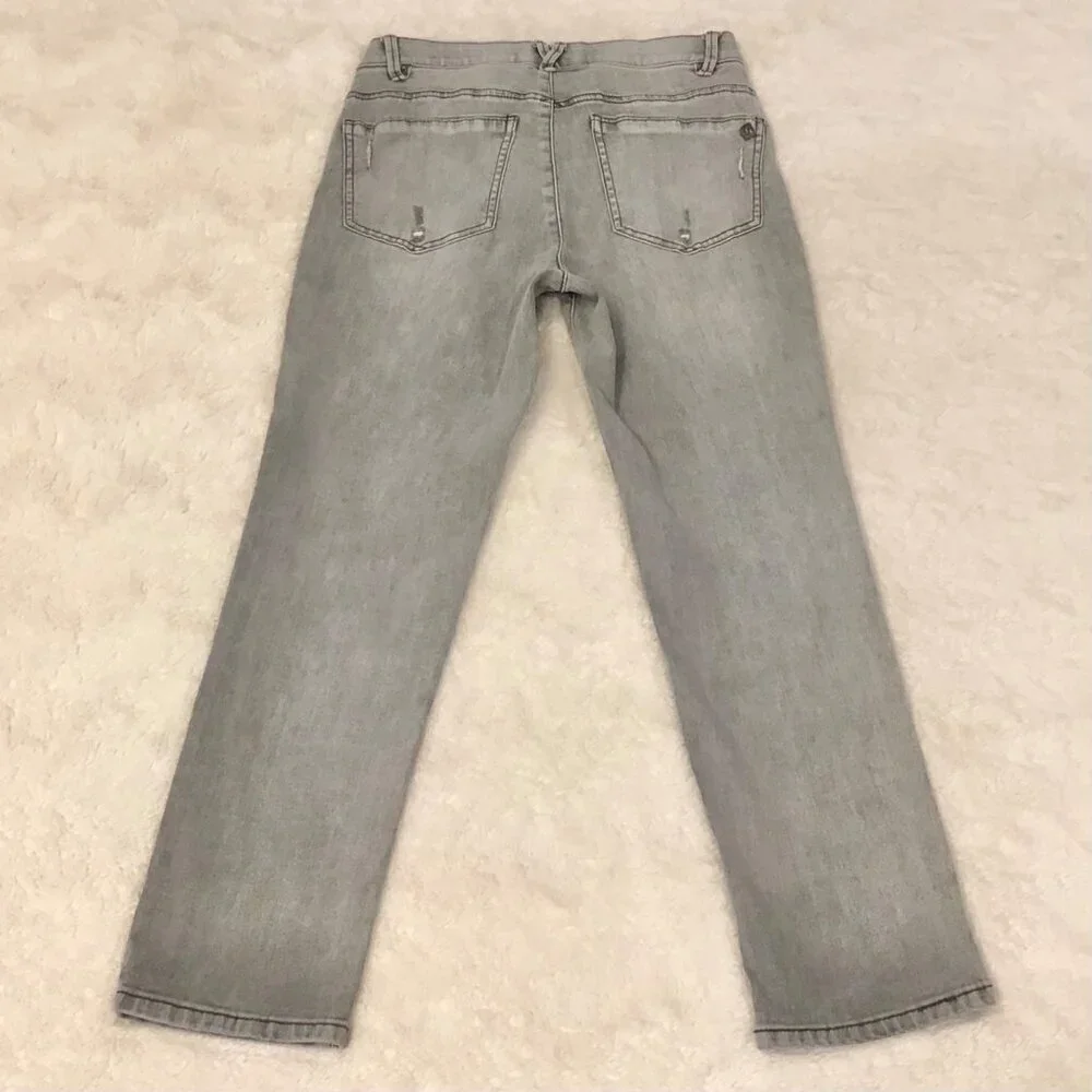 Democracy 4 AbSolution Women’s Jeans Gray Mid Rise Tapered Leg Stretch B1877ONNZ